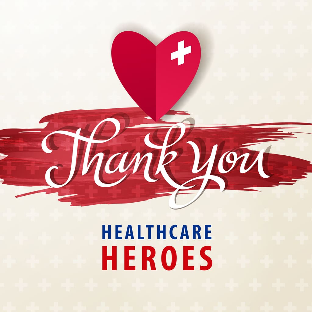 Thank you healthcare heroes script with red heart